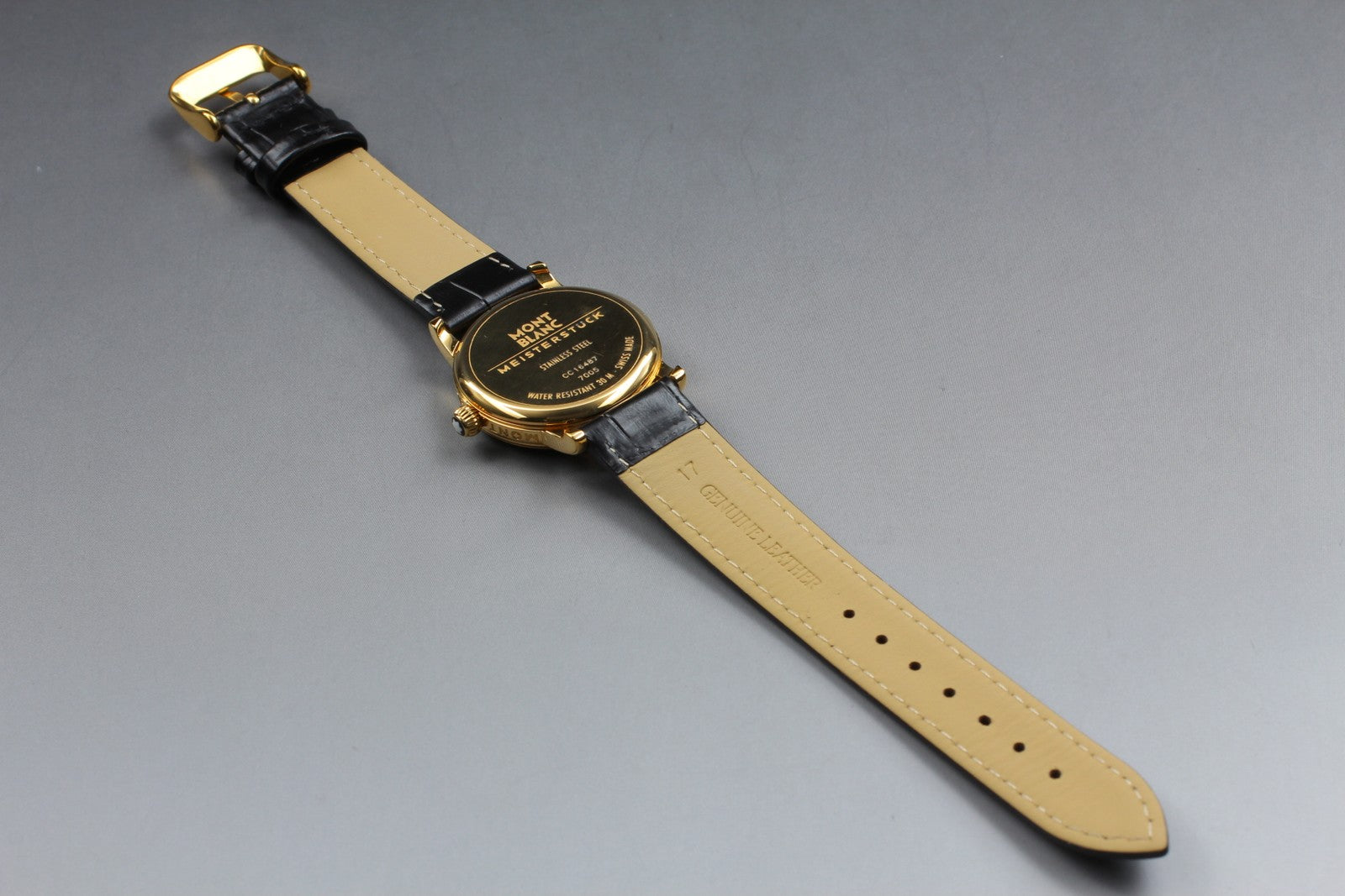 [Exc+5] Montblanc Meisterstuck 7005 Black Dial Gold Unisex Quartz Watch JP