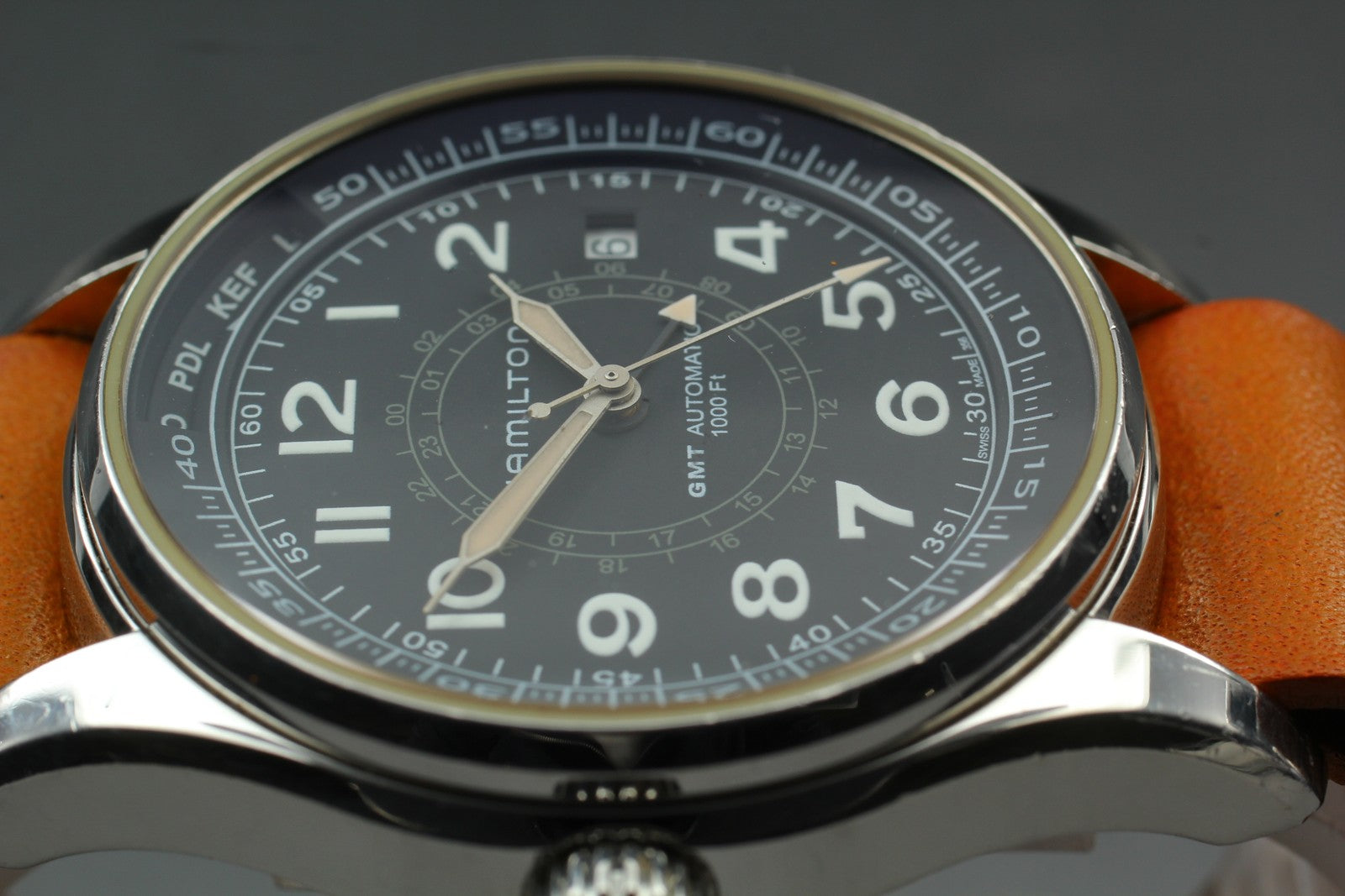 Hamilton Khaki UTC H775050 GMT Automatic Black Men's Watch 43mm JAPAN Box