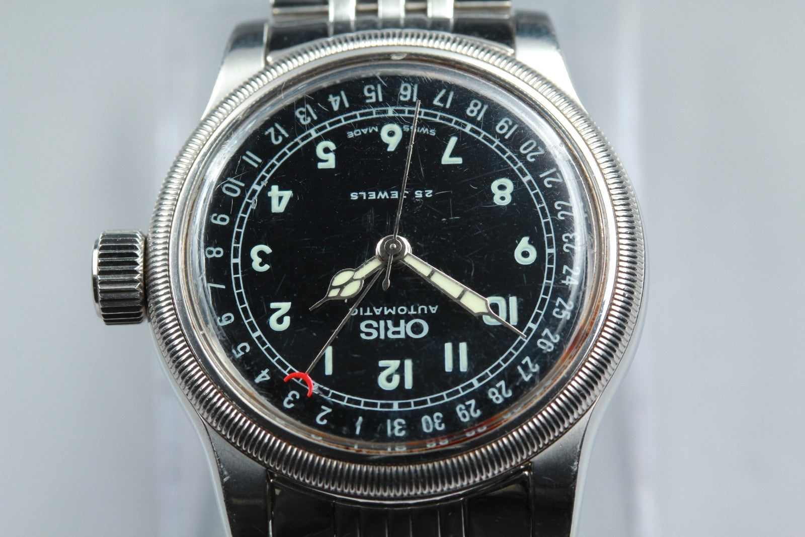 Vintage ORIS Big Crown Pointer Date 7543 Black Men's Automatic Watch 40mm Exc+4