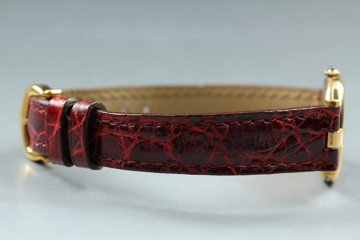 Cartier Must de Cartier Vendome 24mm Red Gold Women's Qz Watch Vintage [Pouch]