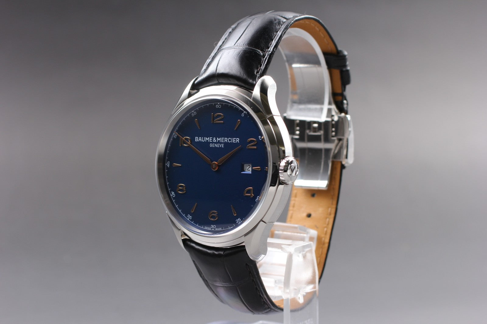 BAUME＆MERCIER Clifton 65846 Quartz Blue Dial Men's Watch 45mm JAPAN Box