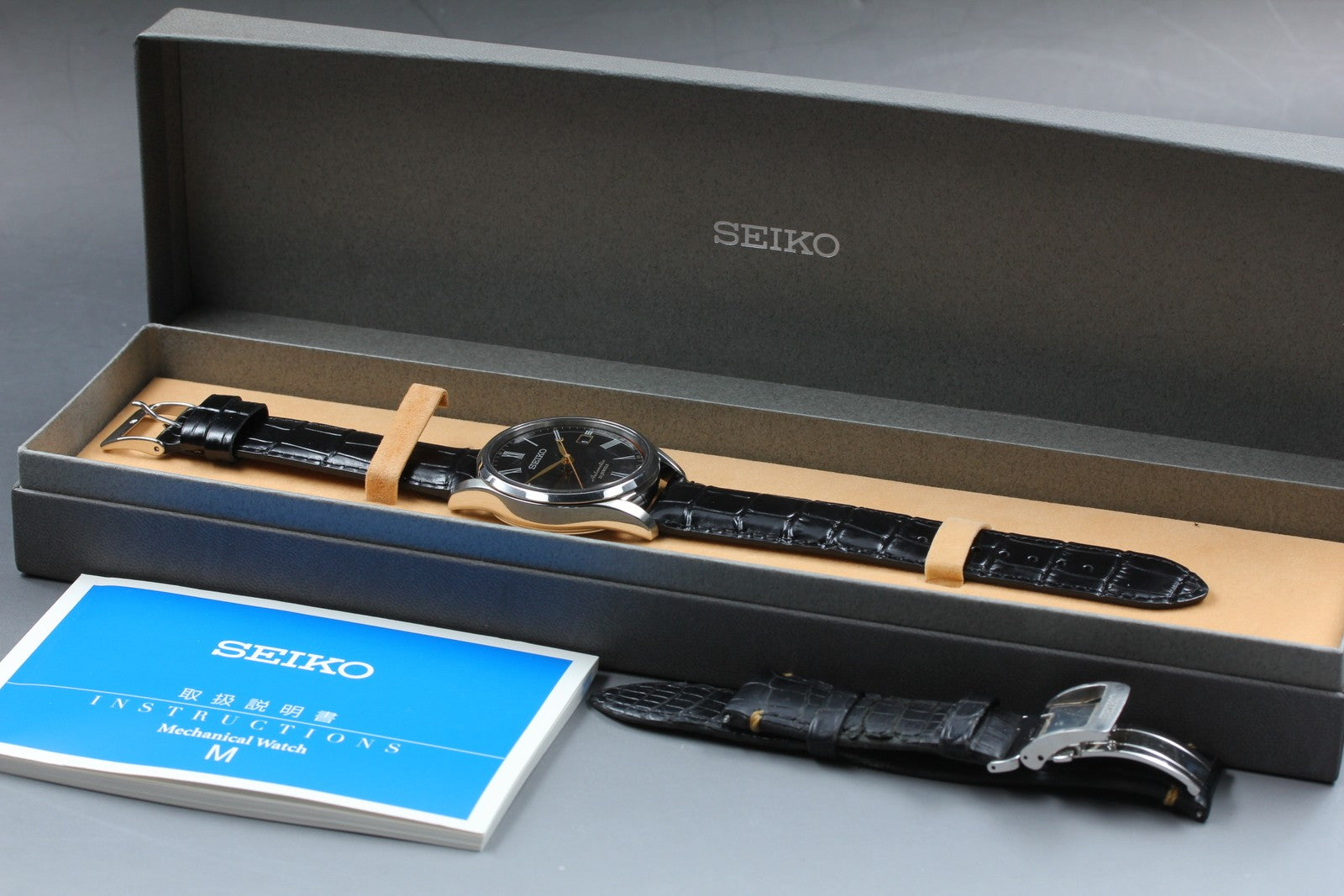[Exc+5 Box] SEIKO PRESAGE 6R15‐03E0 SARX029 Black Automatic Men's Watch JAPAN