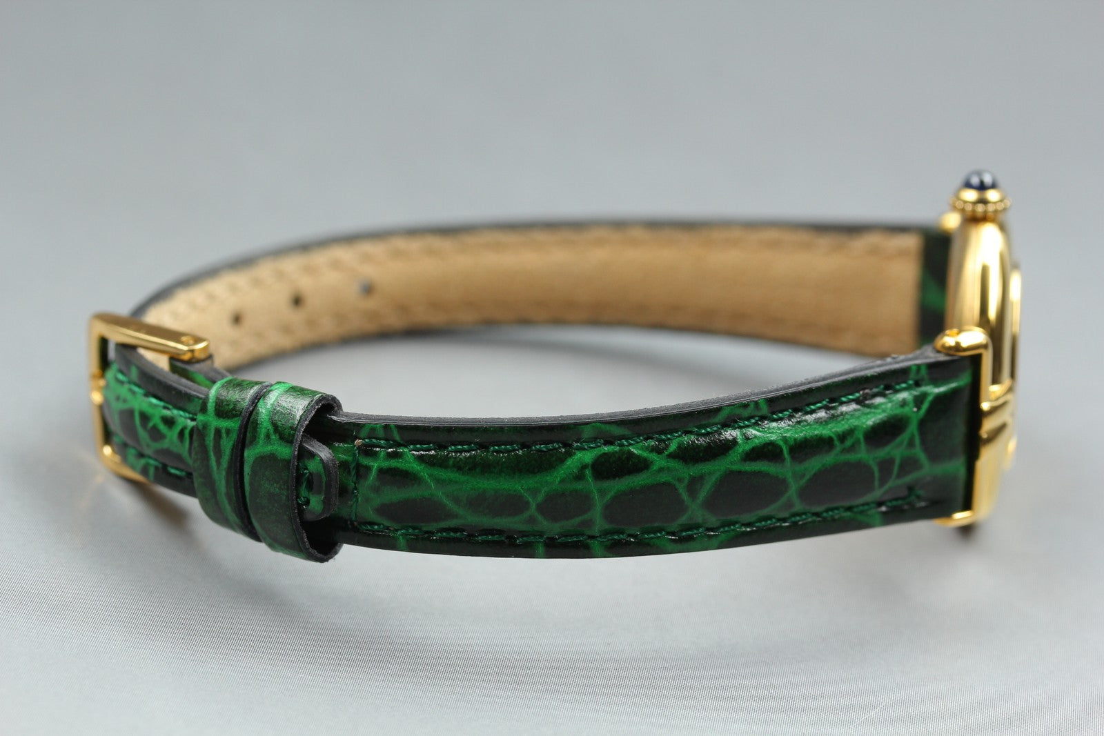 Vintage [Near MINT] Cartier Must Colisee Vermeil 1902 Green Women's Quartz Watch