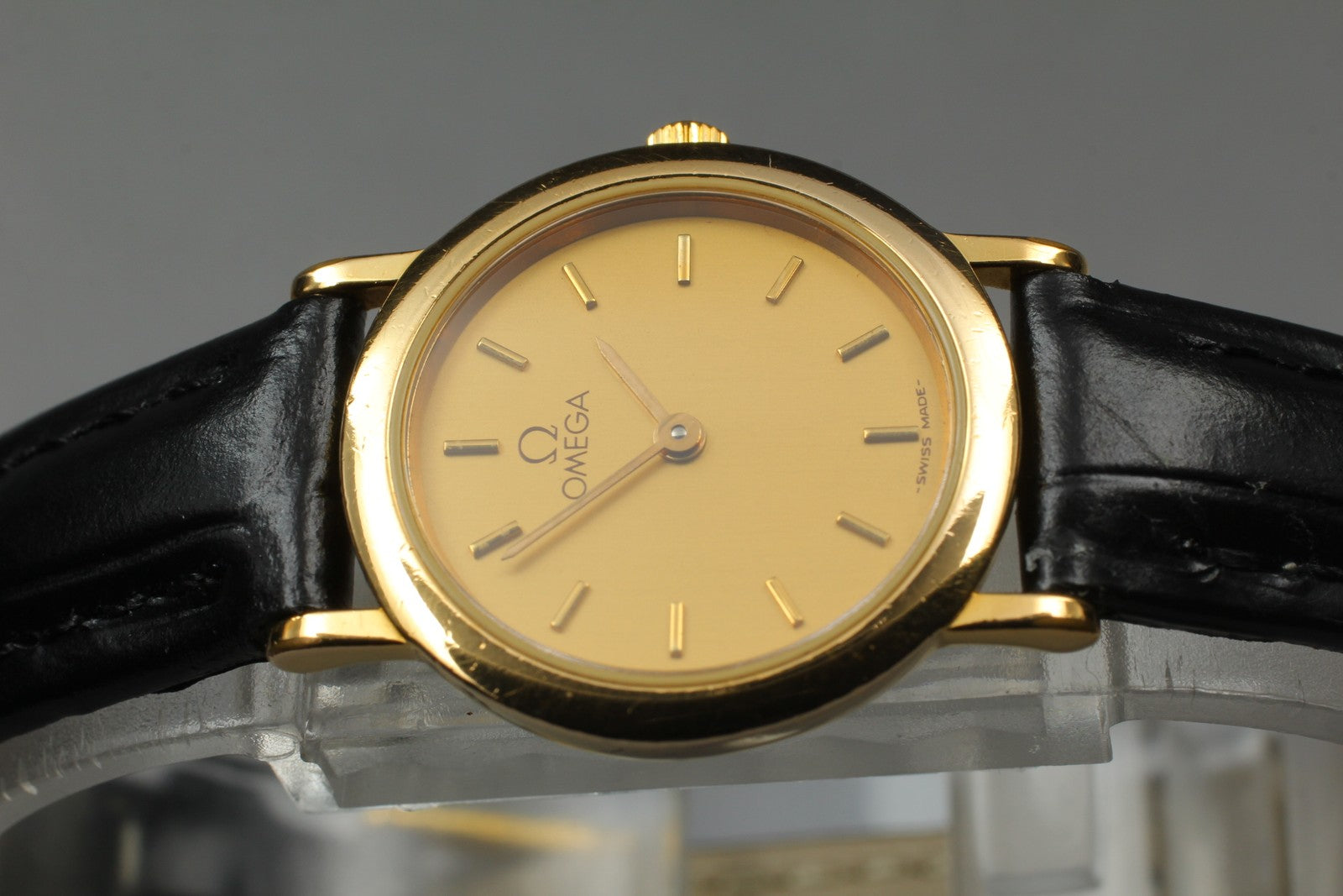 Vintage[Exc+5] OMEGA De Ville Cal.1459 595.0097.2 22mm Gold Quartz Women's Watch