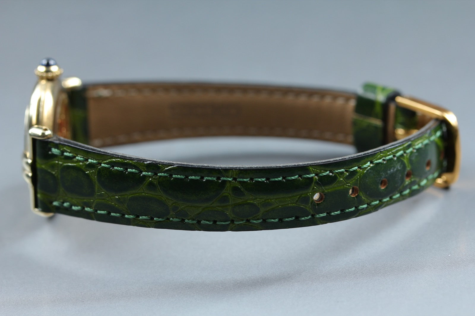 Vintage [Exc+5] Cartier Must Colisee Vermeil 590002 Green Women's Quartz Watch