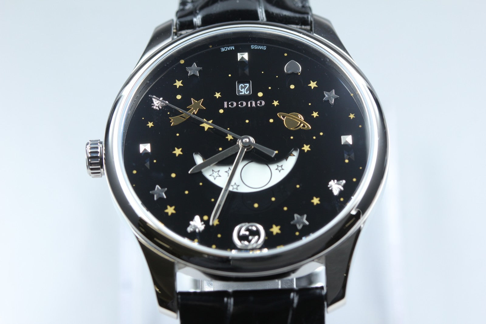 [Near MINT Box] Gucci G-Timeless Moonphase 126.3 YA126327 Black Men's Qz Watch