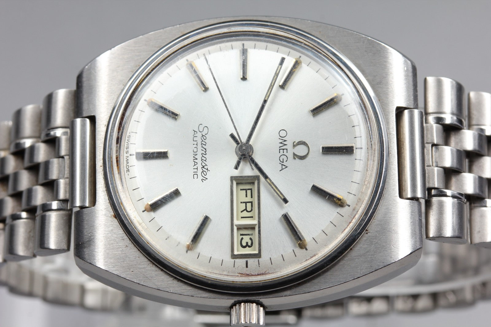 [Exc+5] Vintage OMEGA Seamaster 166.0216 Automatic Silver Men's Watch 35mm JAPAN