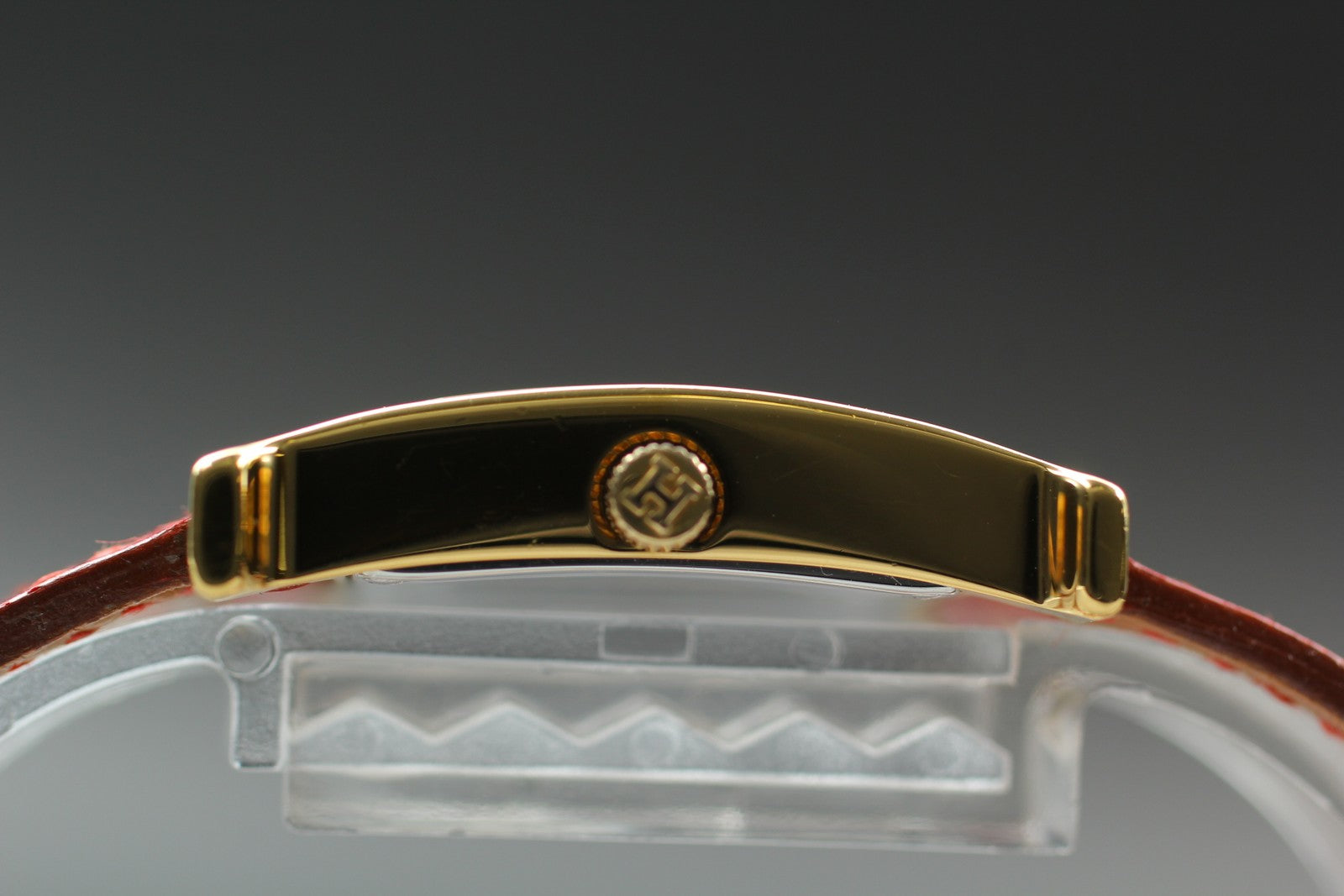 [Exc+5] HERMES H Watch HH1.201 Gold Red "B" 21mm Woman's Watch Quartz From JAPAN