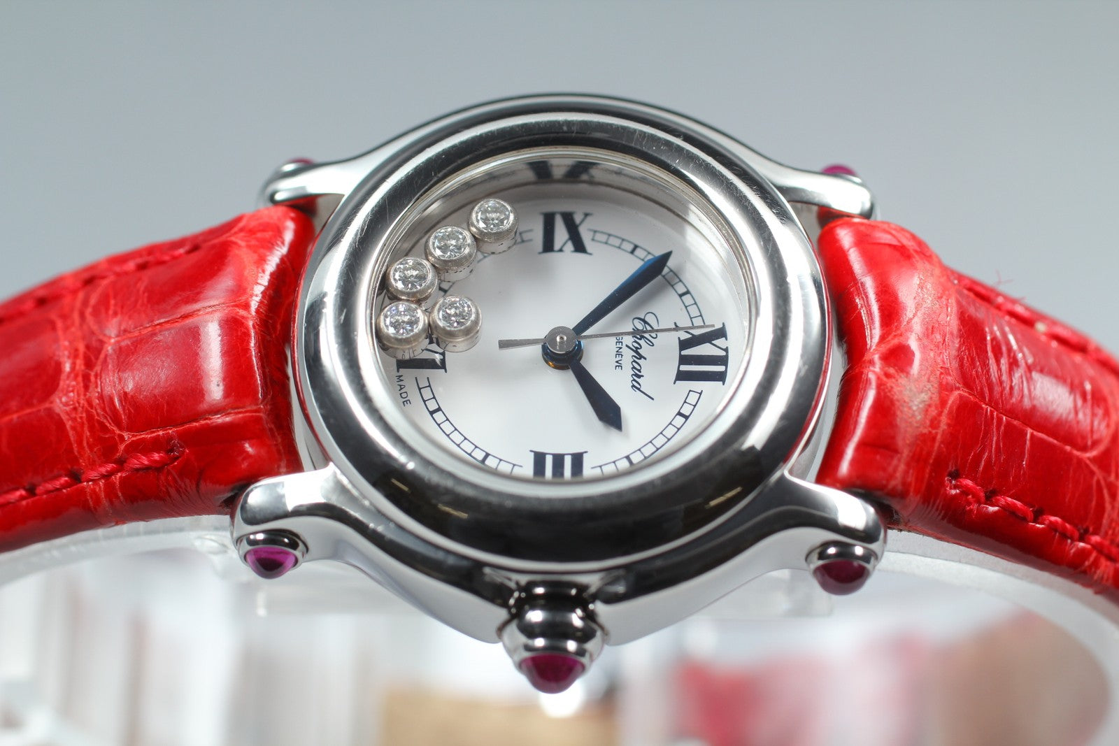 [Exc+5 Box] Chopard Happy Sport 27/8245-21 Red Diamond Quartz Women’s Watch