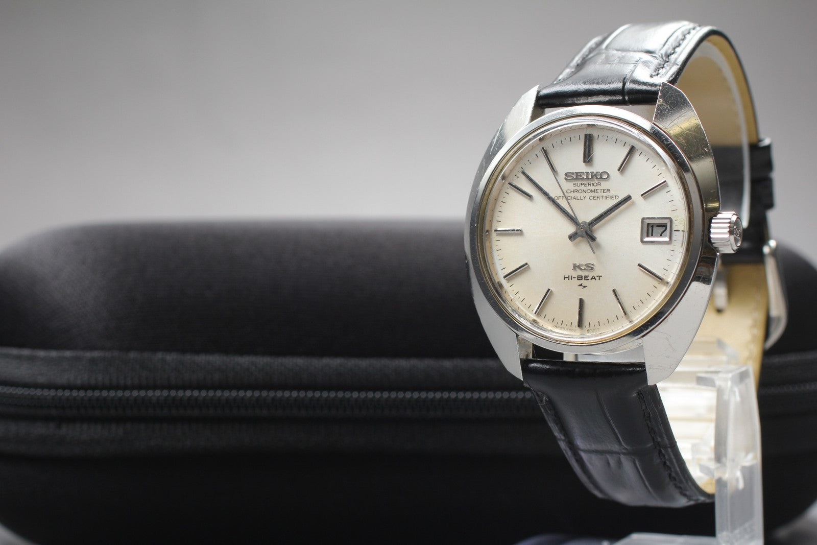 Vintage Exc+4 KING SEIKO HI-BEAT 4502-8010 Silver Hand-winding Men's Watch JAPAN