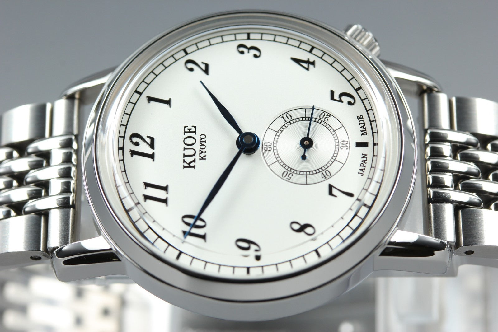 KUOE KYOTO OLD SMITH 90-007﻿ Silver 34mm Small Second Automatic Mens Watch JAPAN