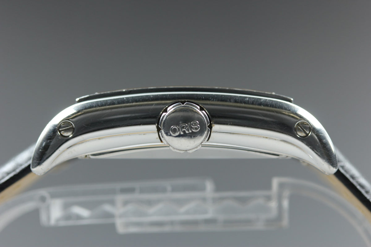 ORIS Miles Rectangular 7528 Day Date Silver Black 33mm Automatic Men's Watch