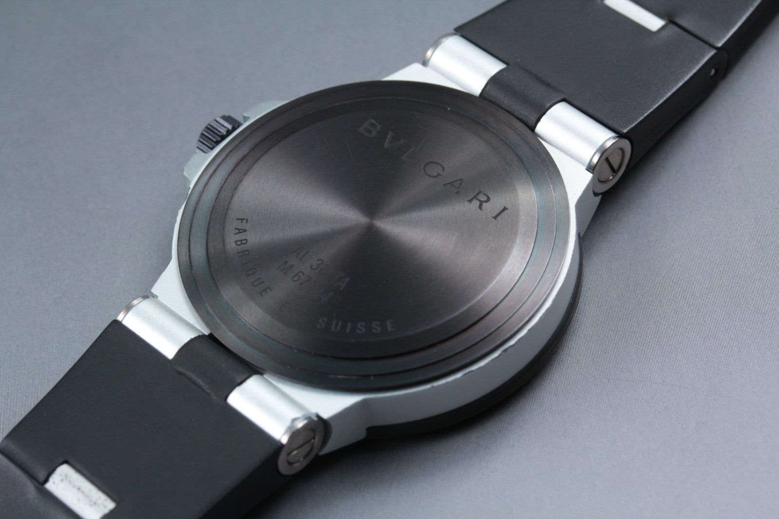 OH[Exc+5]Box BVLGARI Aluminum AL38TA Silver Men's Automatic Watch 38mm JAPAN
