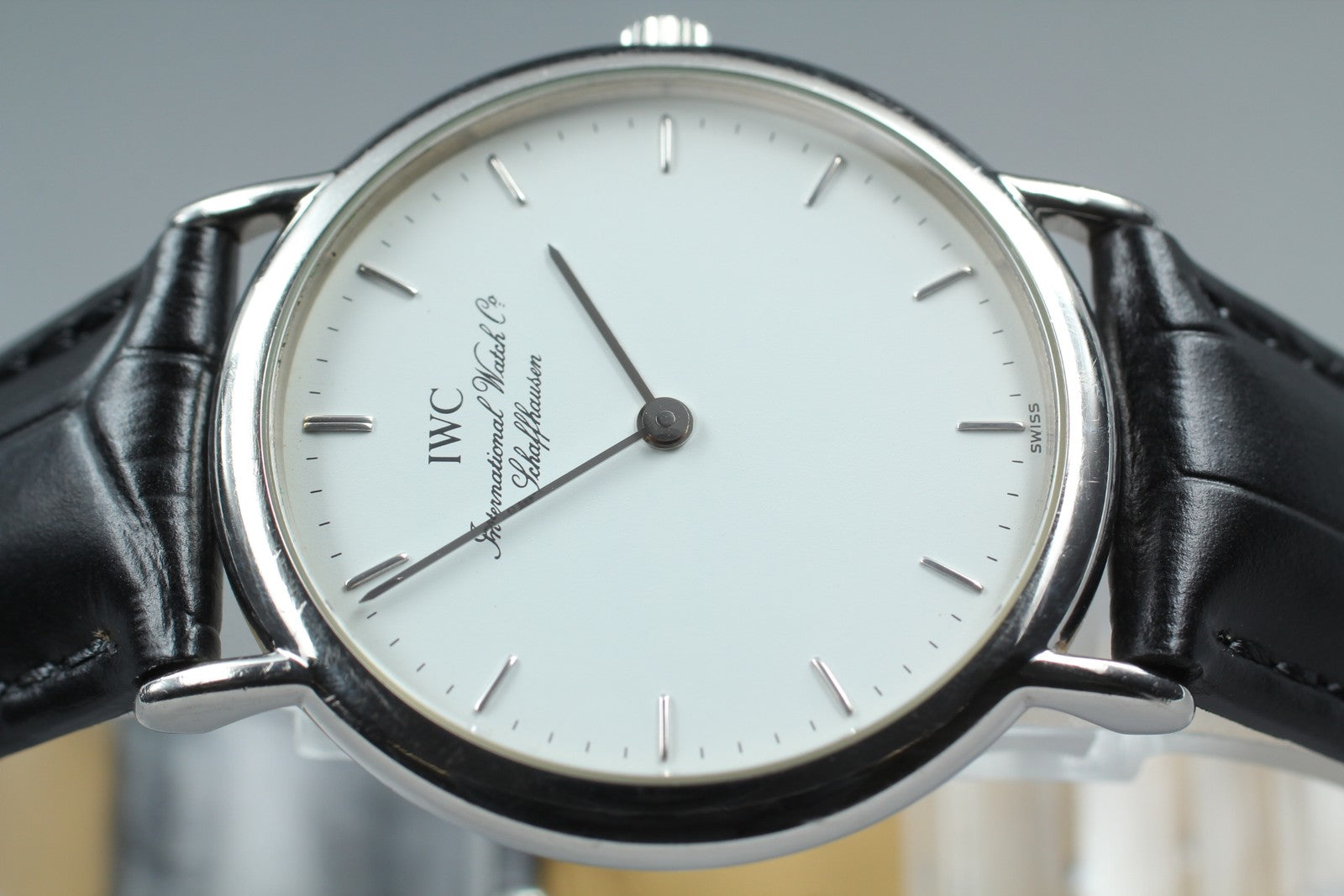 [Exc+5] IWC Portofino 3331 Cal.22105 33mm White Dial Black Quartz Men's Watch