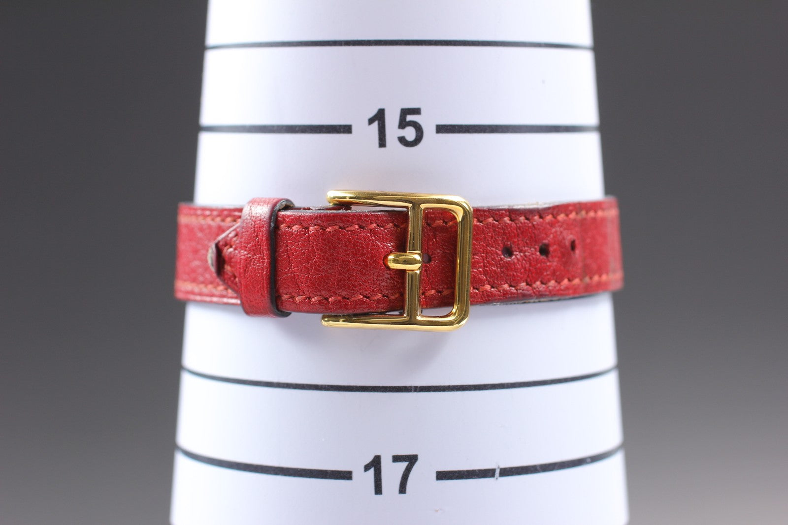 Vintage [Exc+5 Box] HERMES Kelly Watch Gold Red "U" Woman's Quartz Watch JAPAN
