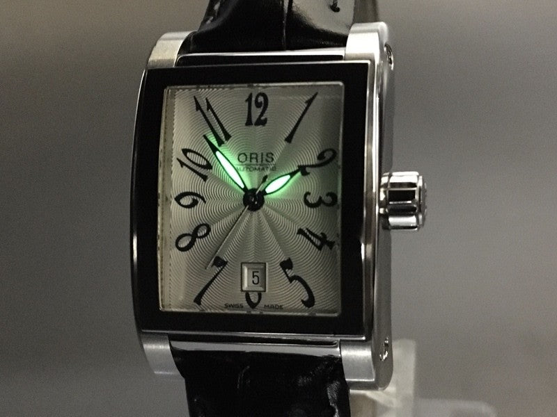 ORIS Rectangular 7526 Automatic Date Silver Dial Men's Watch 24mm From JAPAN