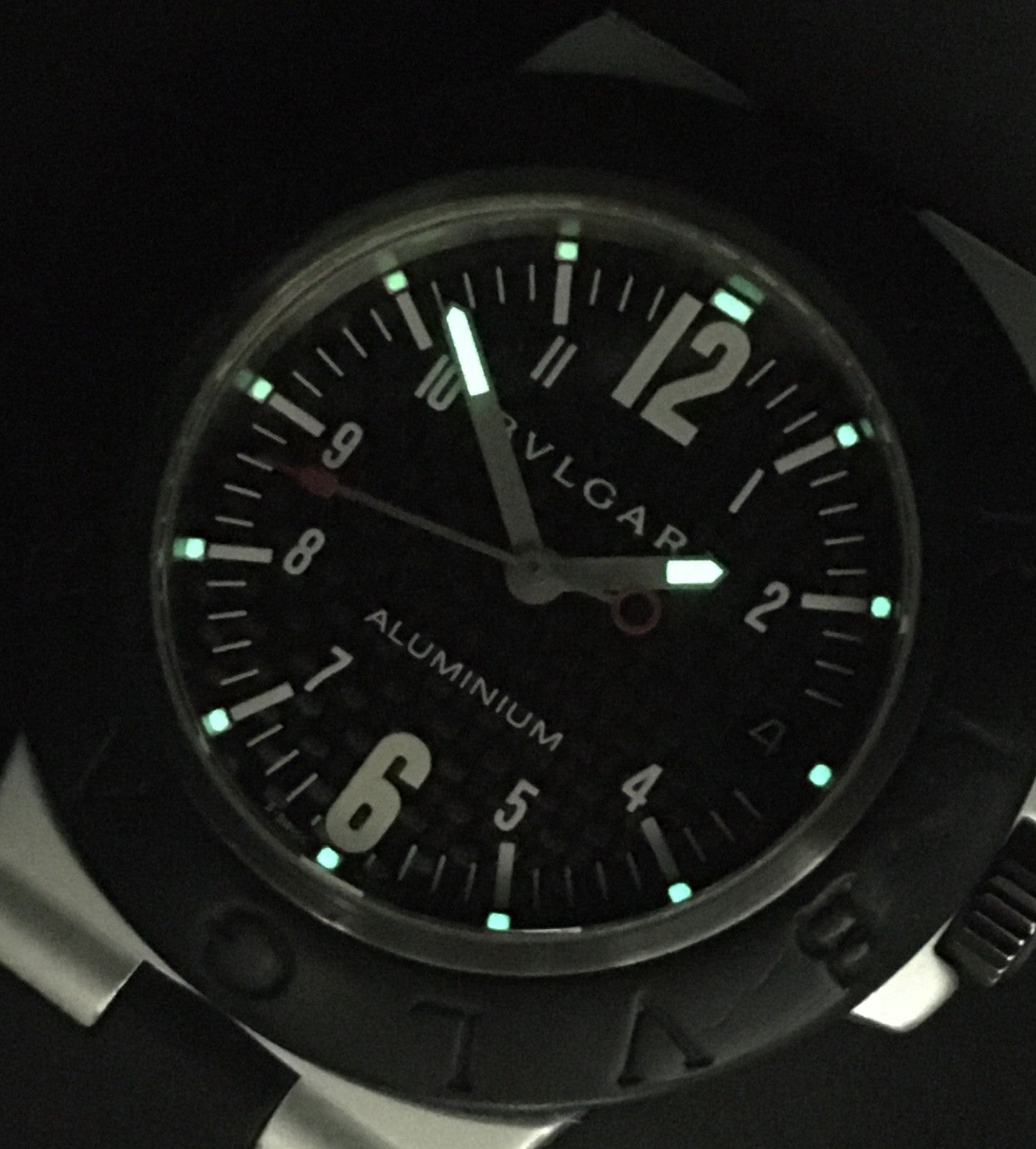 overhauled BVLGARI Aluminum AL38TA Black Men's Automatic Watch 38mm JAPAN Box
