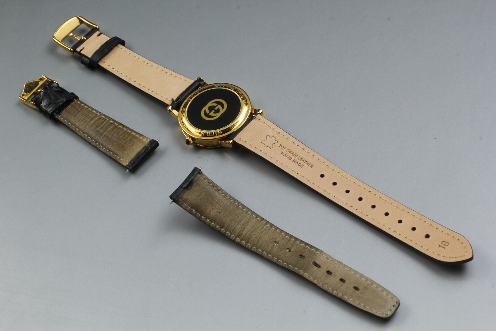 New Battery [Exc+5 Box] GUCCI 7200M Gold 34mm Men's Qz Watch Vintage From JAPAN