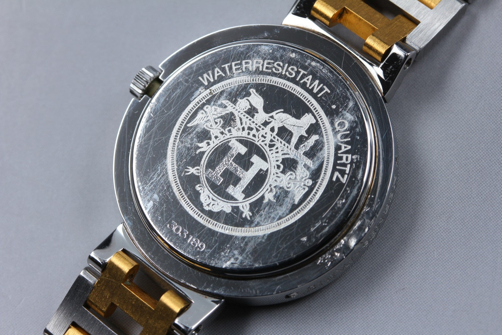 Vintage [Exc+5 Box]  HERMES Clipper White Dial Gold 24mm Woman's Quartz Watch