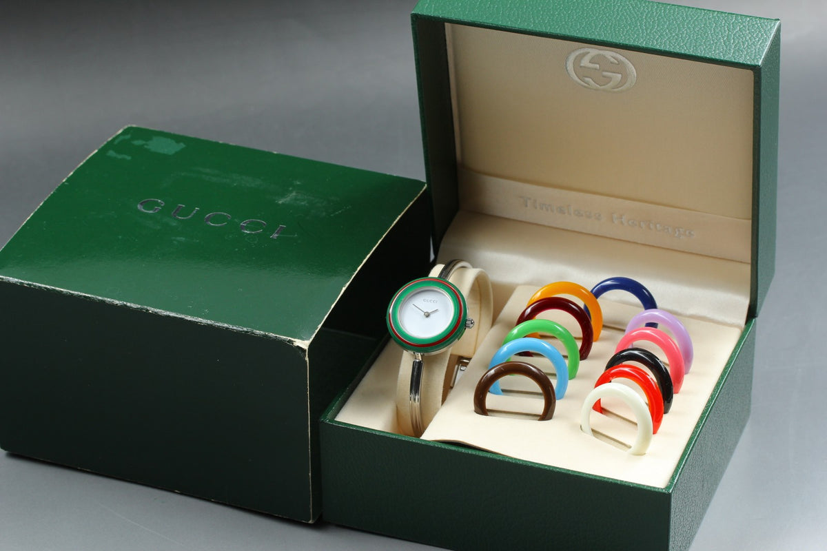 [Overhauled] Gucci Change Bezel 11/12.2L 12 Colors Silver Women's Watch Box