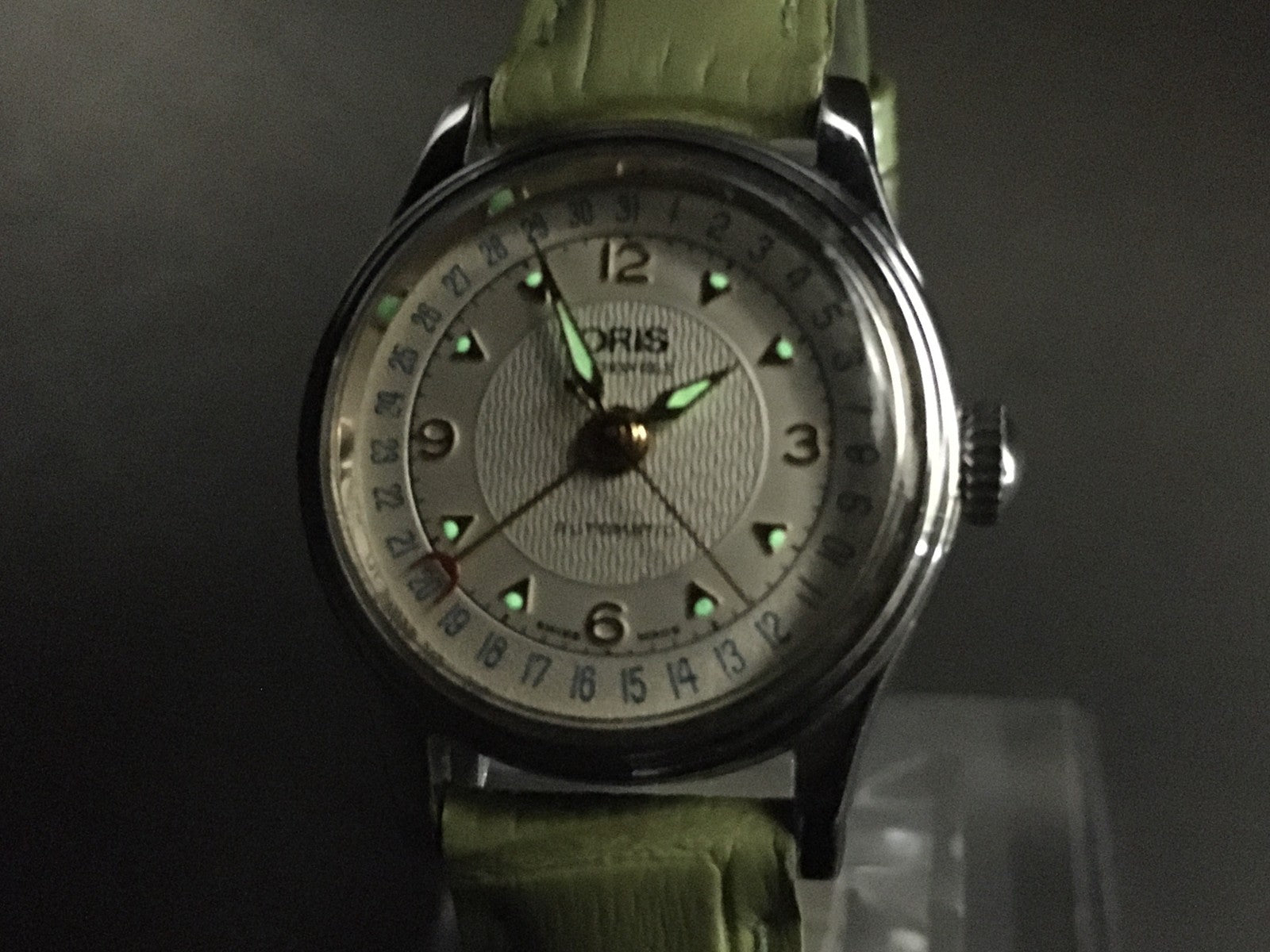 Vintage Oris Pointer Date 7405 Silver Automatic Date 26mm Women's Watch JP Exc+5