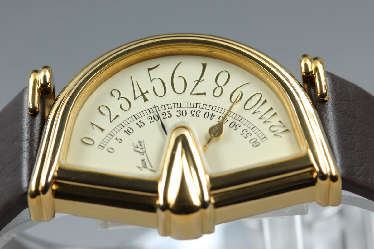 Jean D'Eve Sectora Gold Ivory Dial 30mm Men's Quartz Watch Vintage [Box]