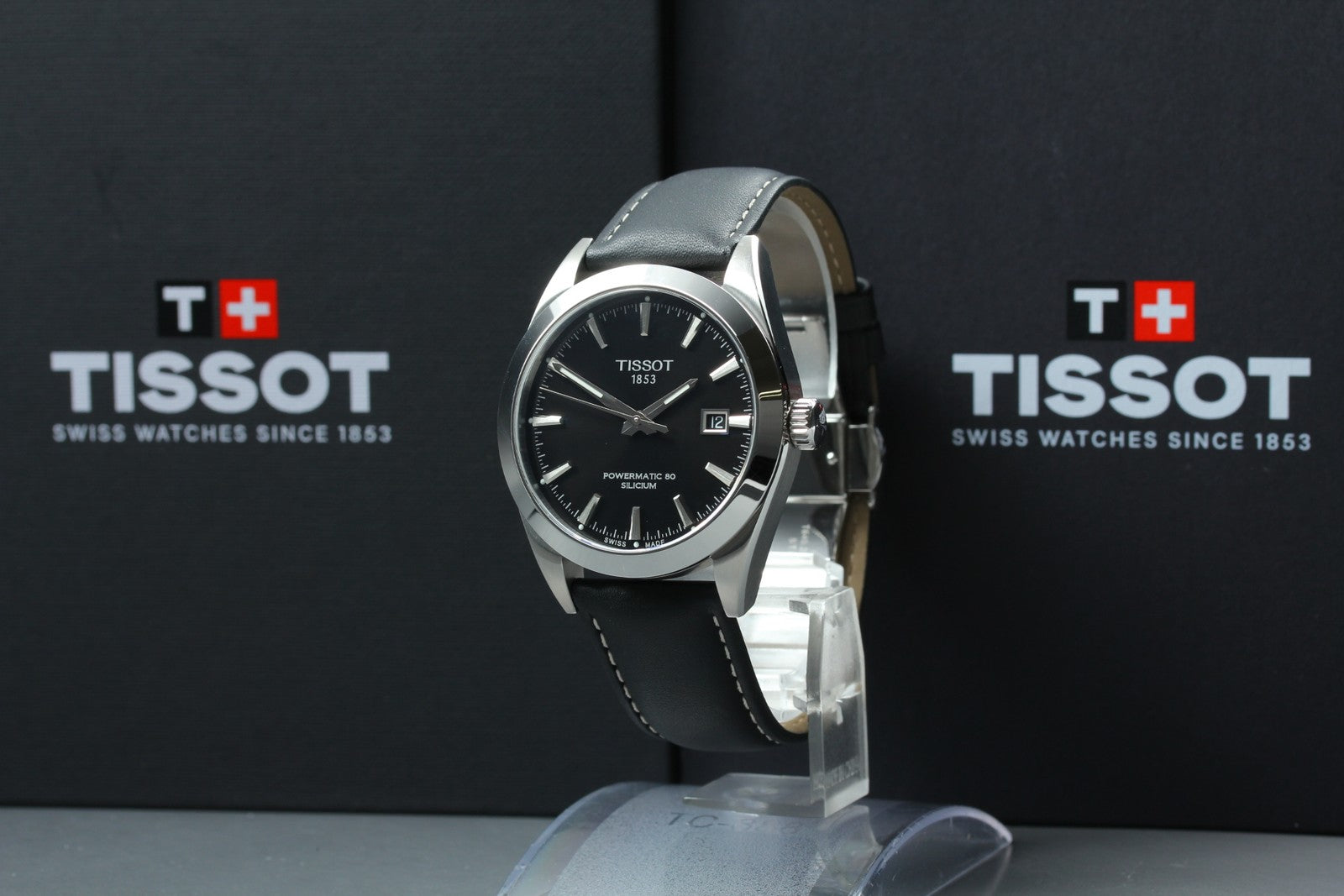 TISSOT Gentleman T127407A Automatic Date Black Dial Men's Watch 40mm JAPAN Box