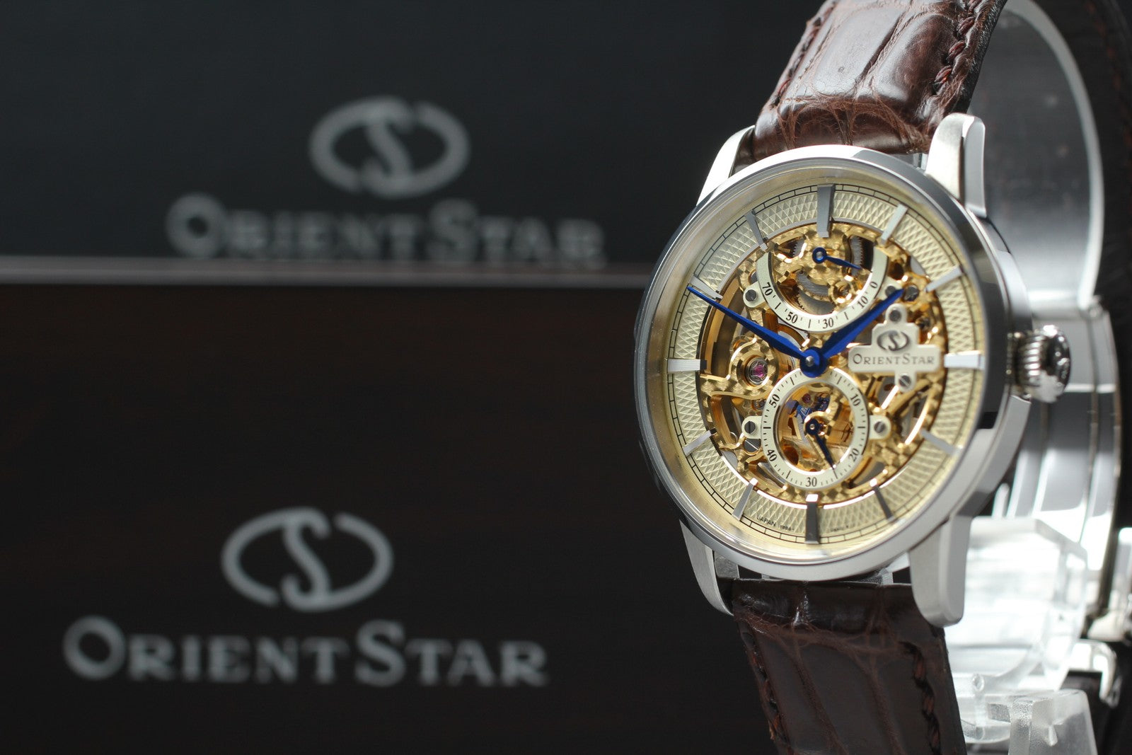 [Exc+5 Box] Orient Star F8B6-UAA0 Power Reserve Hand Winding Men's Watch JAPAN