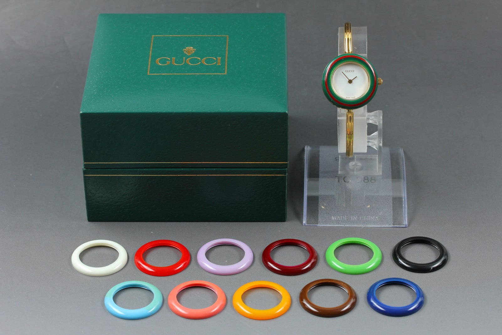 New Batt Gucci Change Bezel 11/12.2 12Color Quartz Women's Watch From JAPAN Box