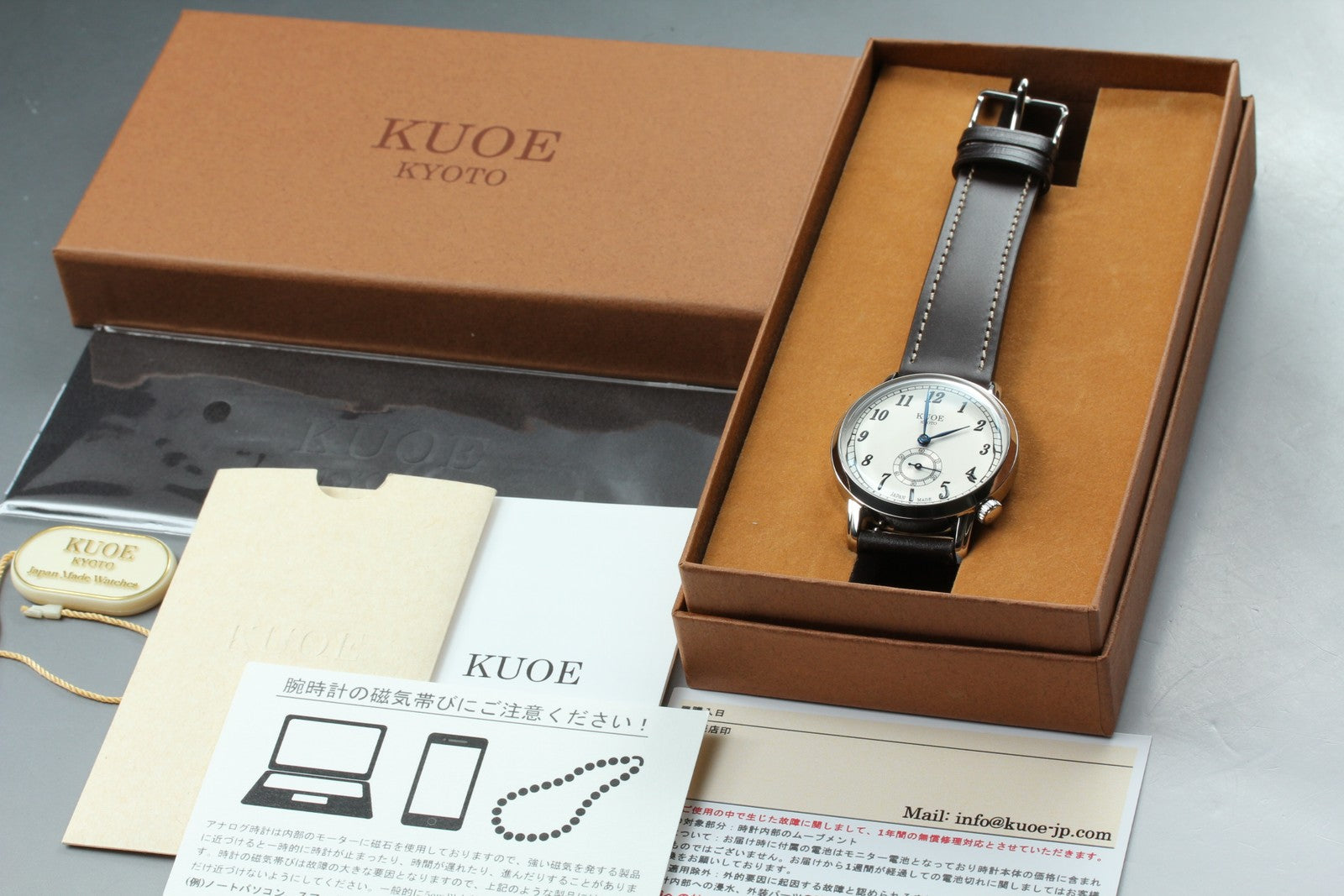 [MINT Box] KUOE KYOTO OLD SMITH 90-007﻿ Silver Brown Automatic Men's Watch JAPAN