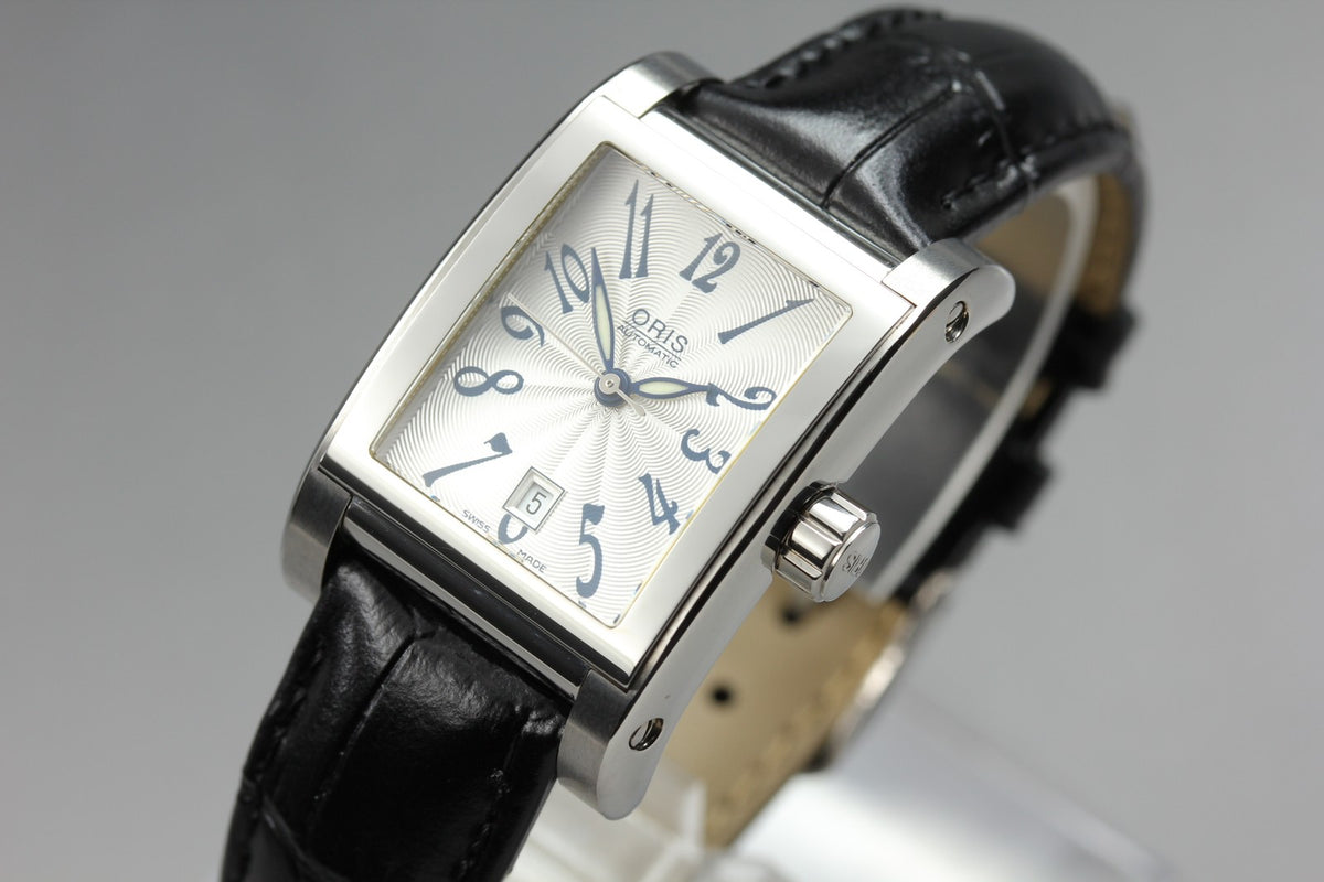 ORIS Rectangular 7526 Automatic Date Silver Dial Men's Watch 24mm From JAPAN