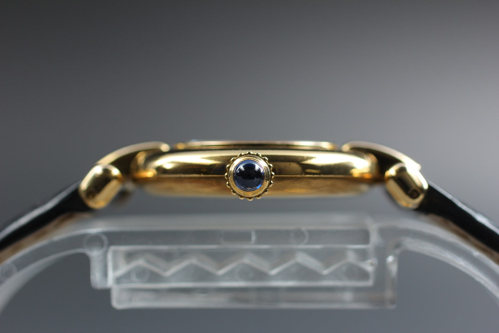Vintage[Exc+5] Cartier Must Colisee Vermeil 1902 Gold Black Women's Quartz Watch