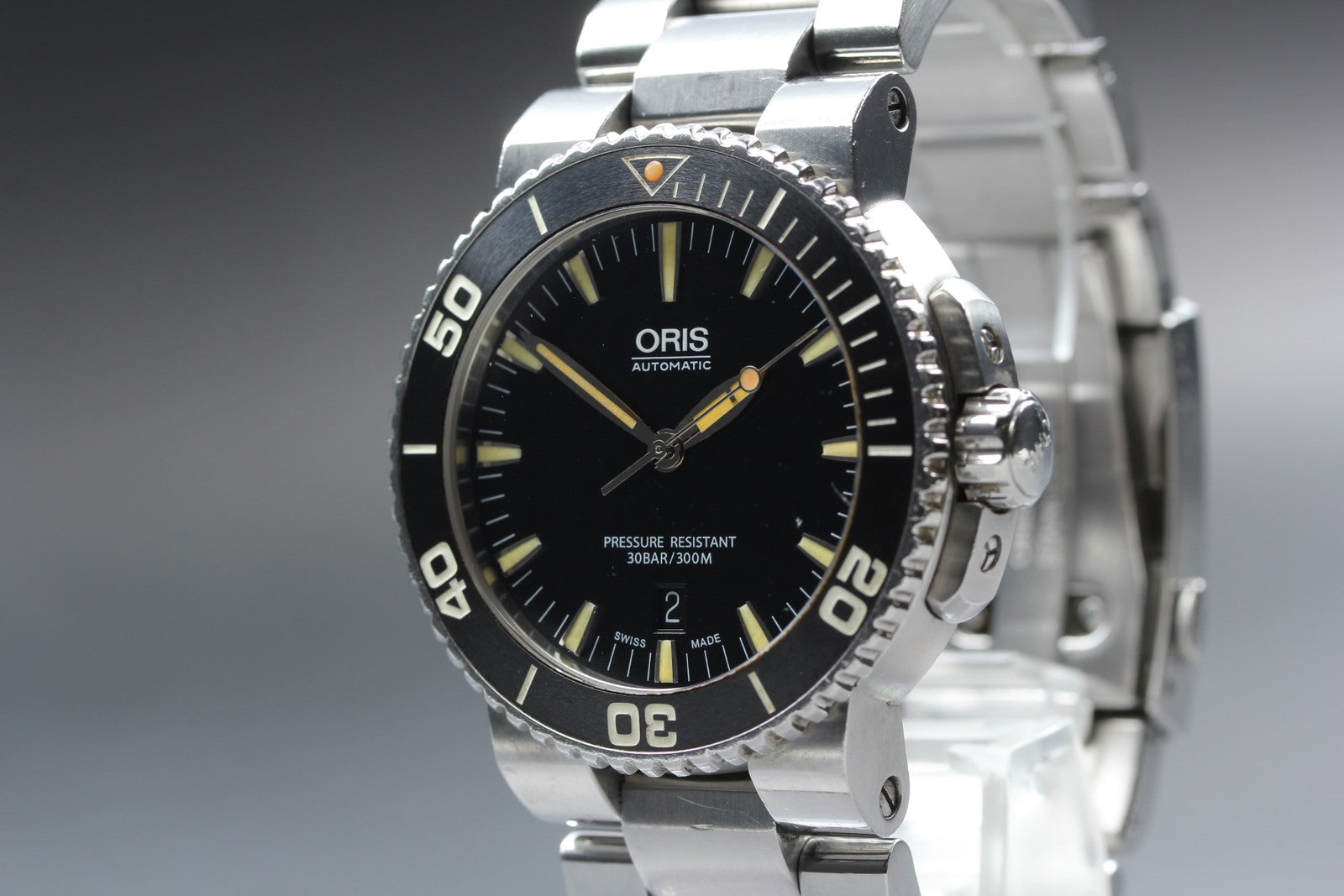 [Exc+5] ORIS Aquis 7653 Date black Dial Automatic Men's Watch 43mm From JAPAN