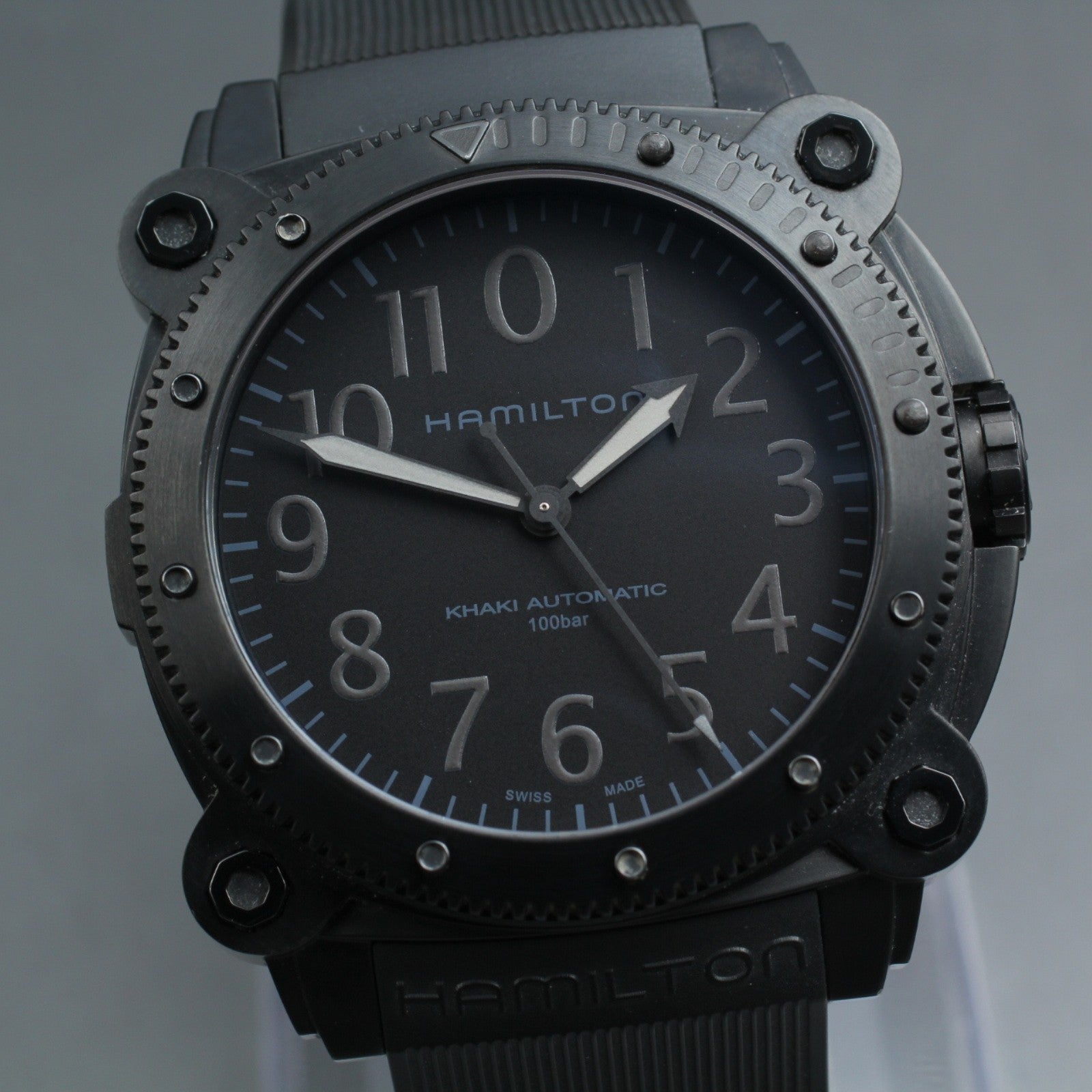 Hamilton Khaki Navy Belowzero H785050 Black Automatic Men's Watch 46mm JAPAN Box