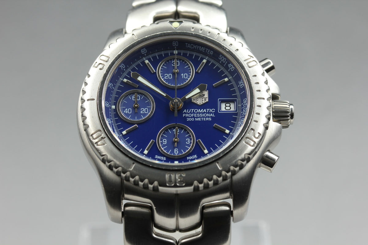 Tag Heuer Link Chronograph CT2110 Blue Dial Date 41m Automatic Men’s Watch [Box]
