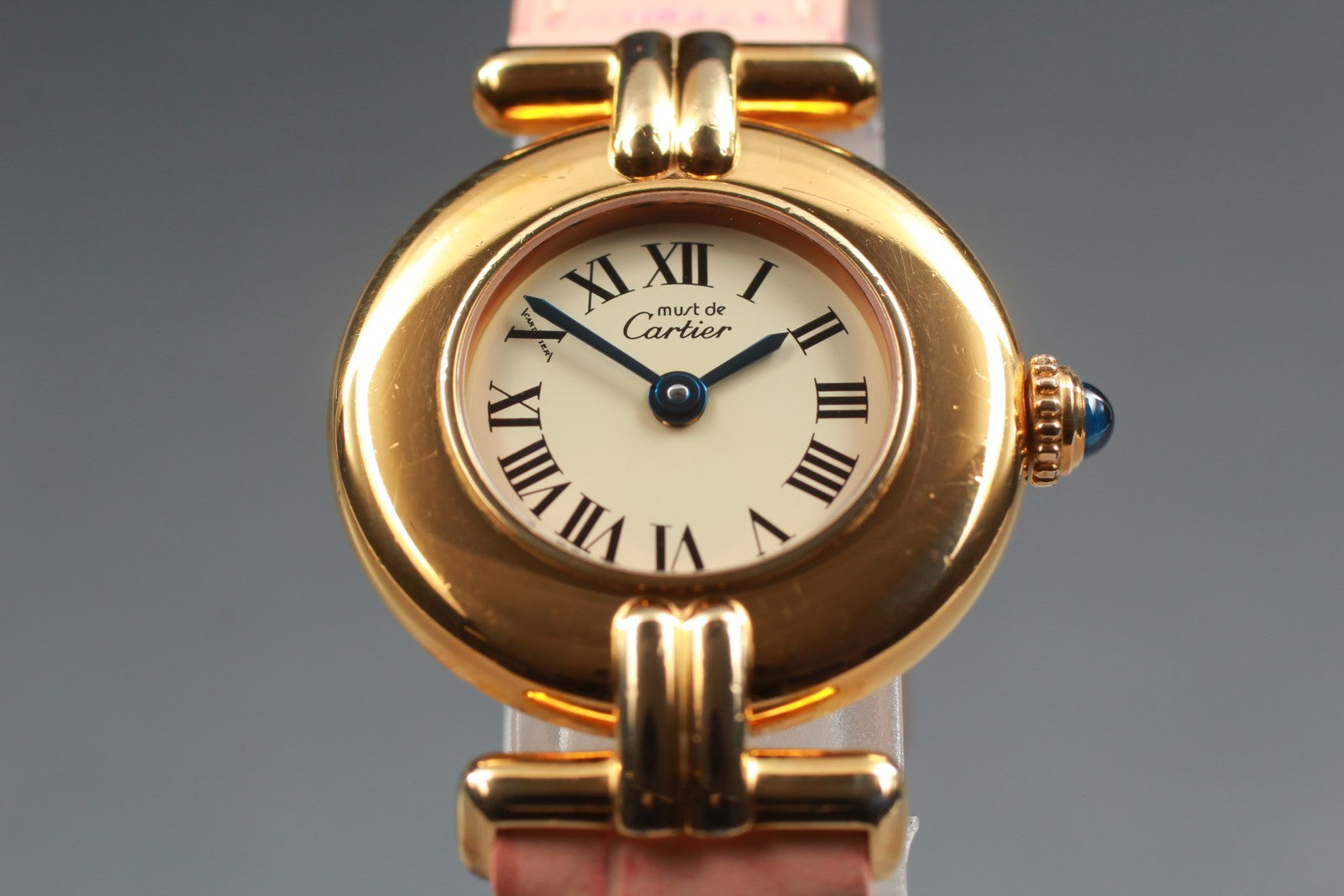 Vintage [Exc+5] Cartier Must Colisee Vermeil 590002 Gold Pink Women's Qz Watch