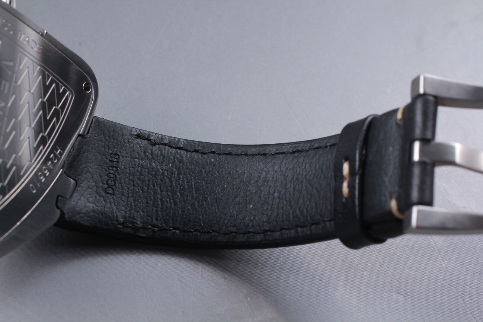 New Battery [Near MINT-] HAMILTON Ventura H245510 Black Quartz Men's Watch JAPAN