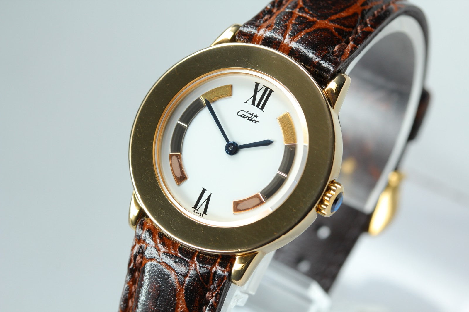 Vintage Cartier Must Ronde de Cartier 1801 Brown 27mm Women's Quartz Watch [Box]