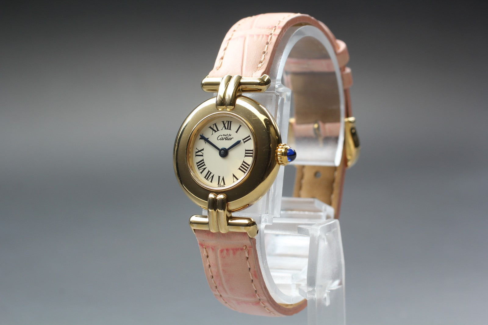 Vintage Cartier Must Colisee Vermeil 590002 Gold Pink 23mm Women's Quartz Watch