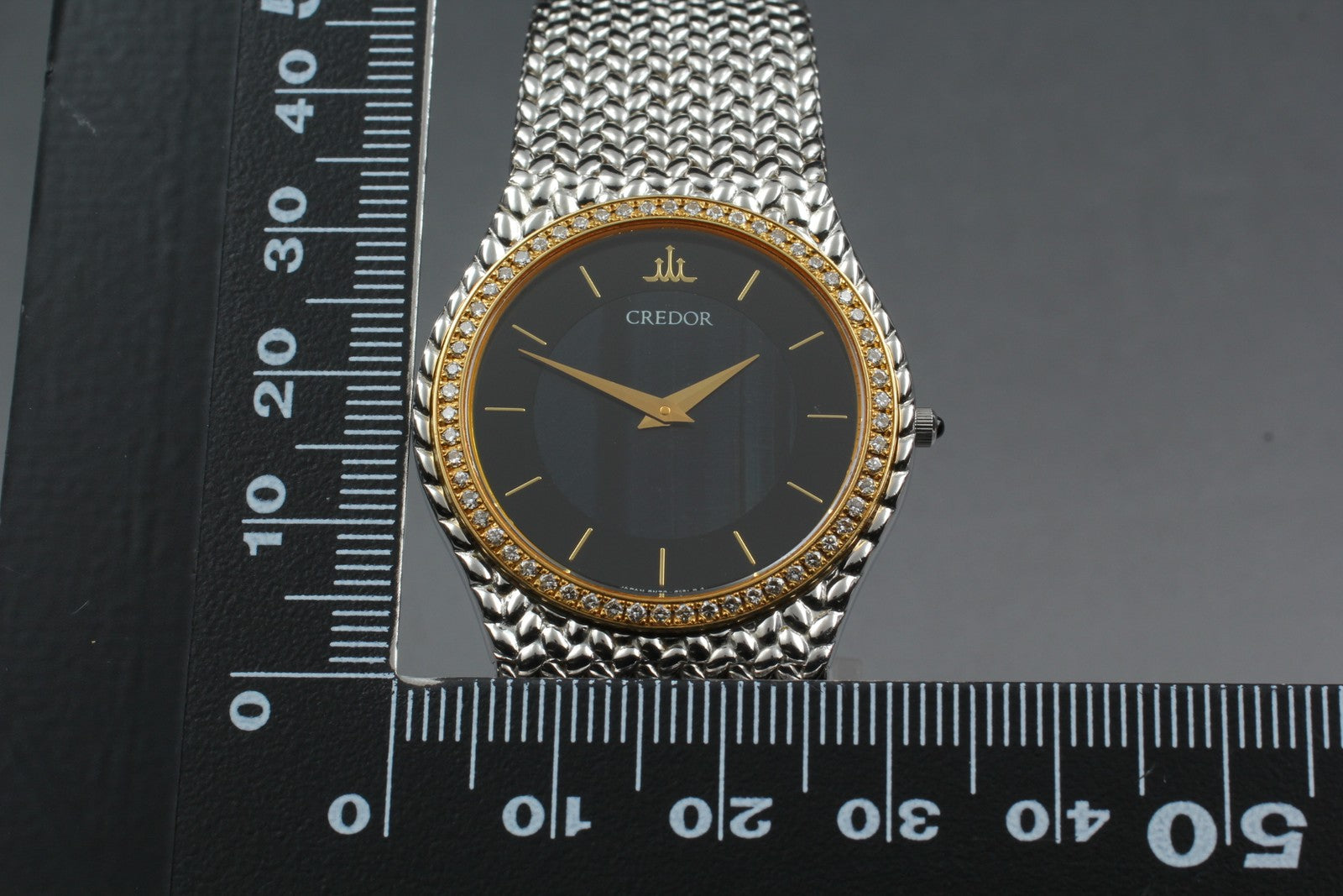 [Near MINT-] SEIKO CREDOR 8N70-6140 31mm Diamond Unisex Quartz Watch JAPAN