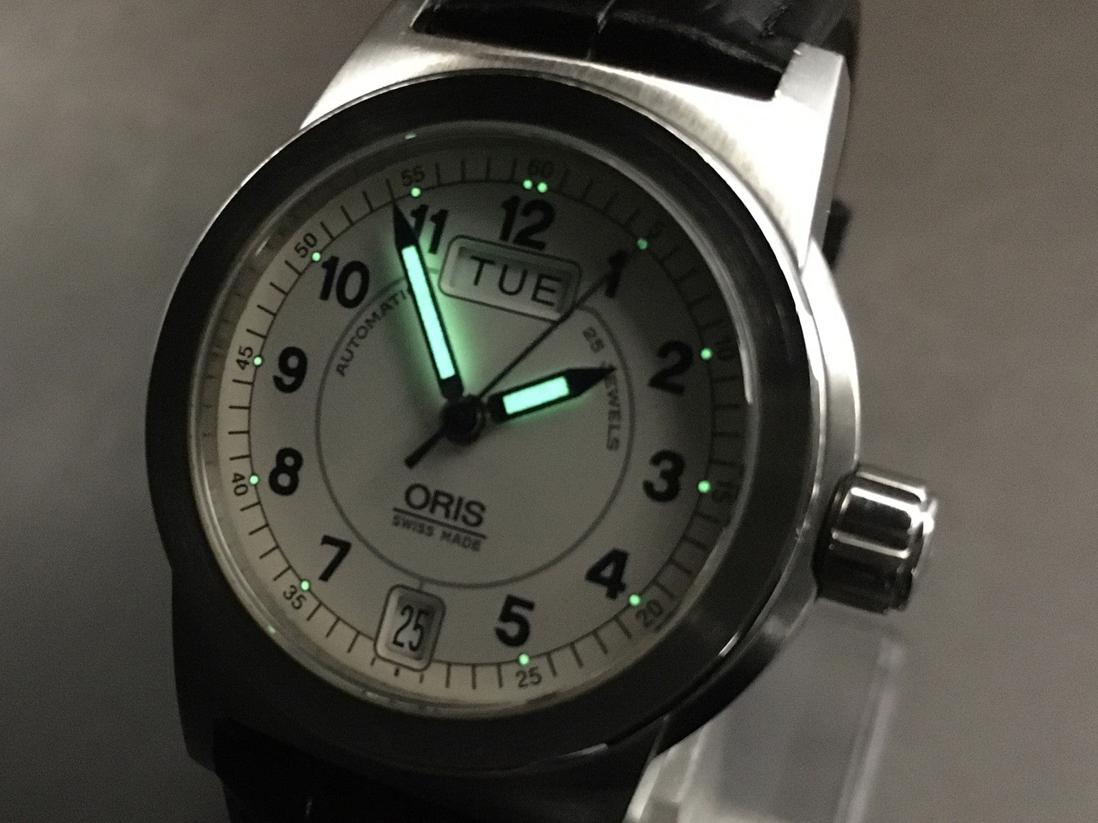 Vintage ORIS Big Crown 7501 Automatic White Day/Date Men's Watch 34mm JAPAN