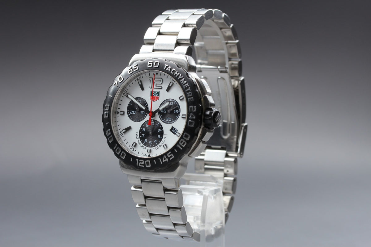 TAG HEUER Formula 1 CAU1111 Quartz White Dial Date Men's Watch 42mm JAPAN