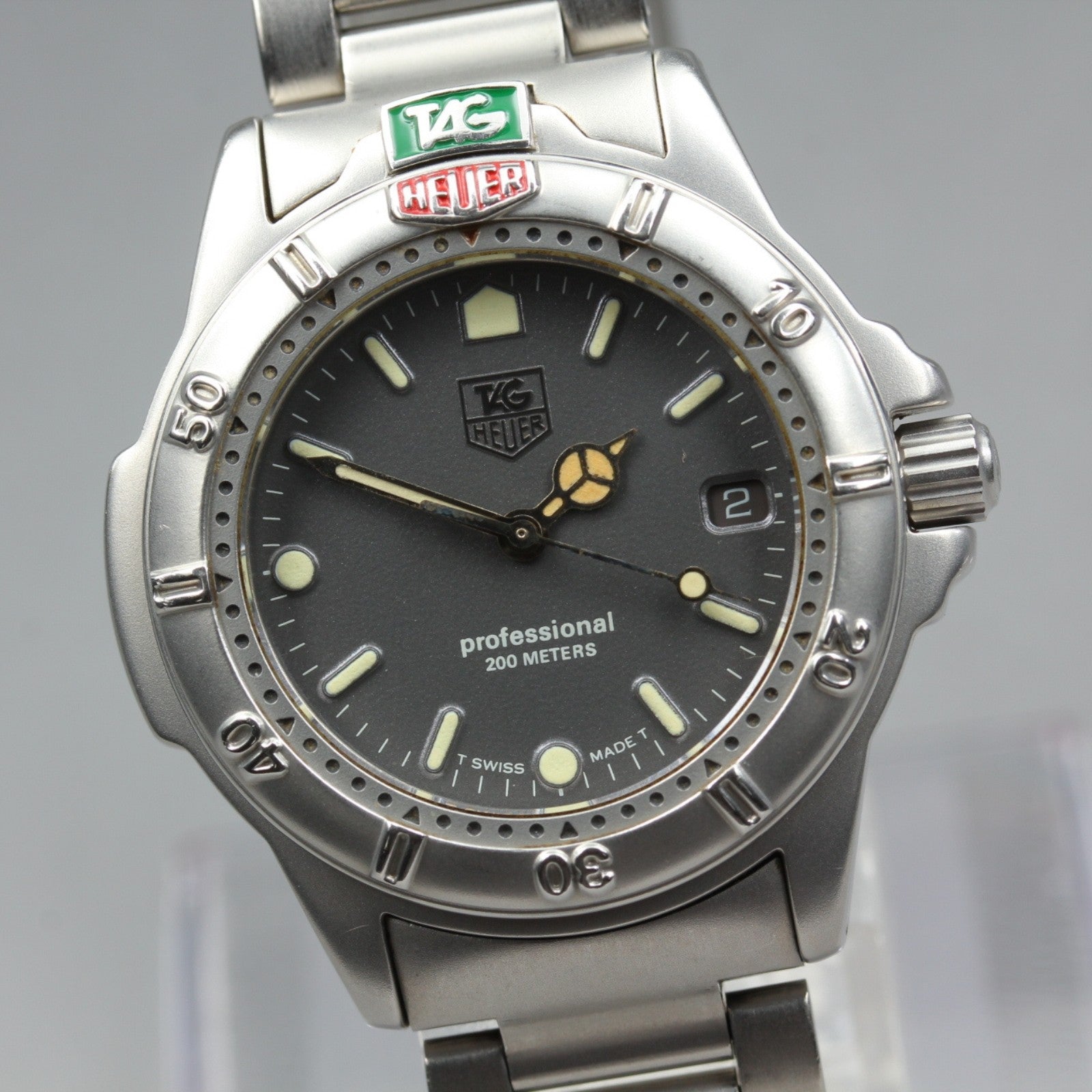 TAG Heuer Professional 999.213K Quartz Gray Dial Men's Watch 34mm JAPAN