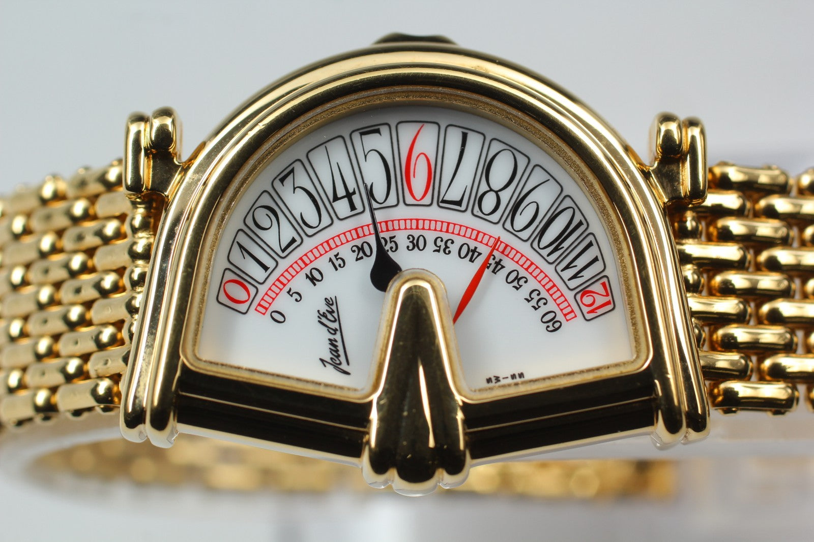 Vintage Jean d'eve Sectora Gold 25mm White Dial Women's Quartz Watch JAPAN
