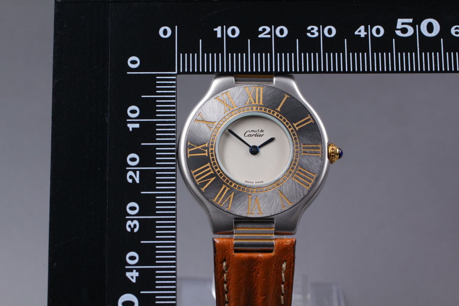New Battery [Exc+5] Cartier Must de Cartier 21 31mm Unisex Quartz Watch JAPAN