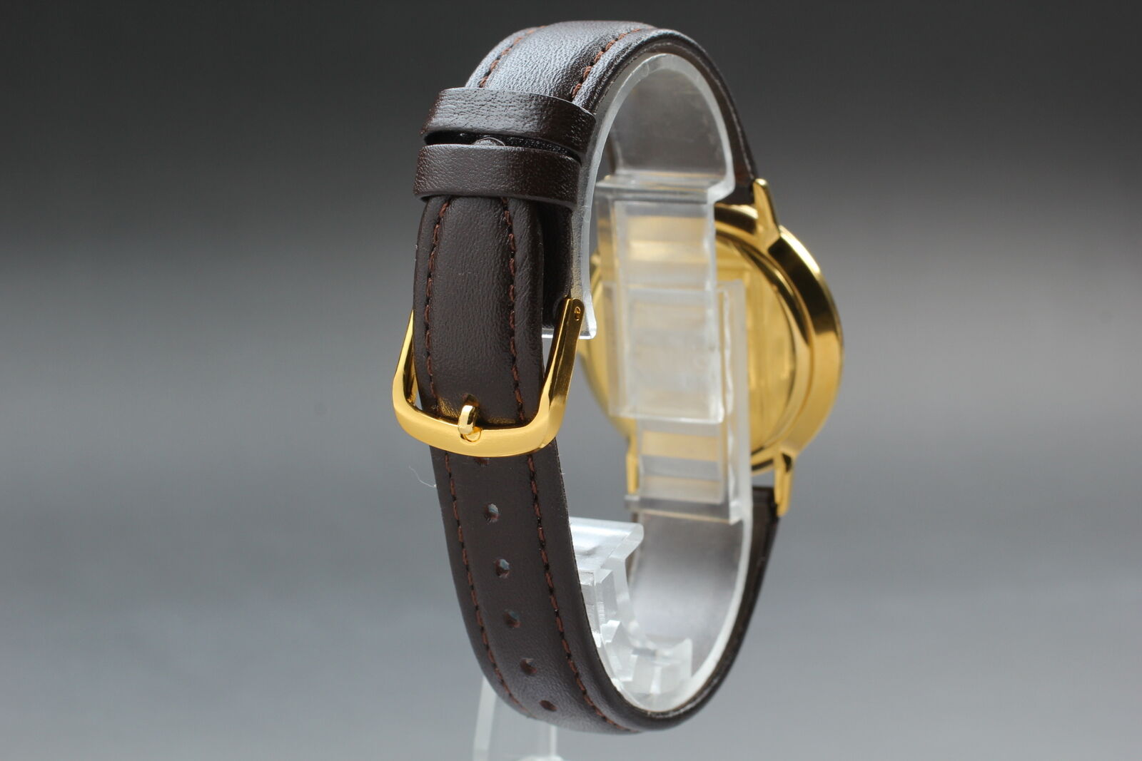 New Battery [Exc+5 Box] Gucci 3000.2.M Gold Brown Men's Quartz Watch Vintage JP