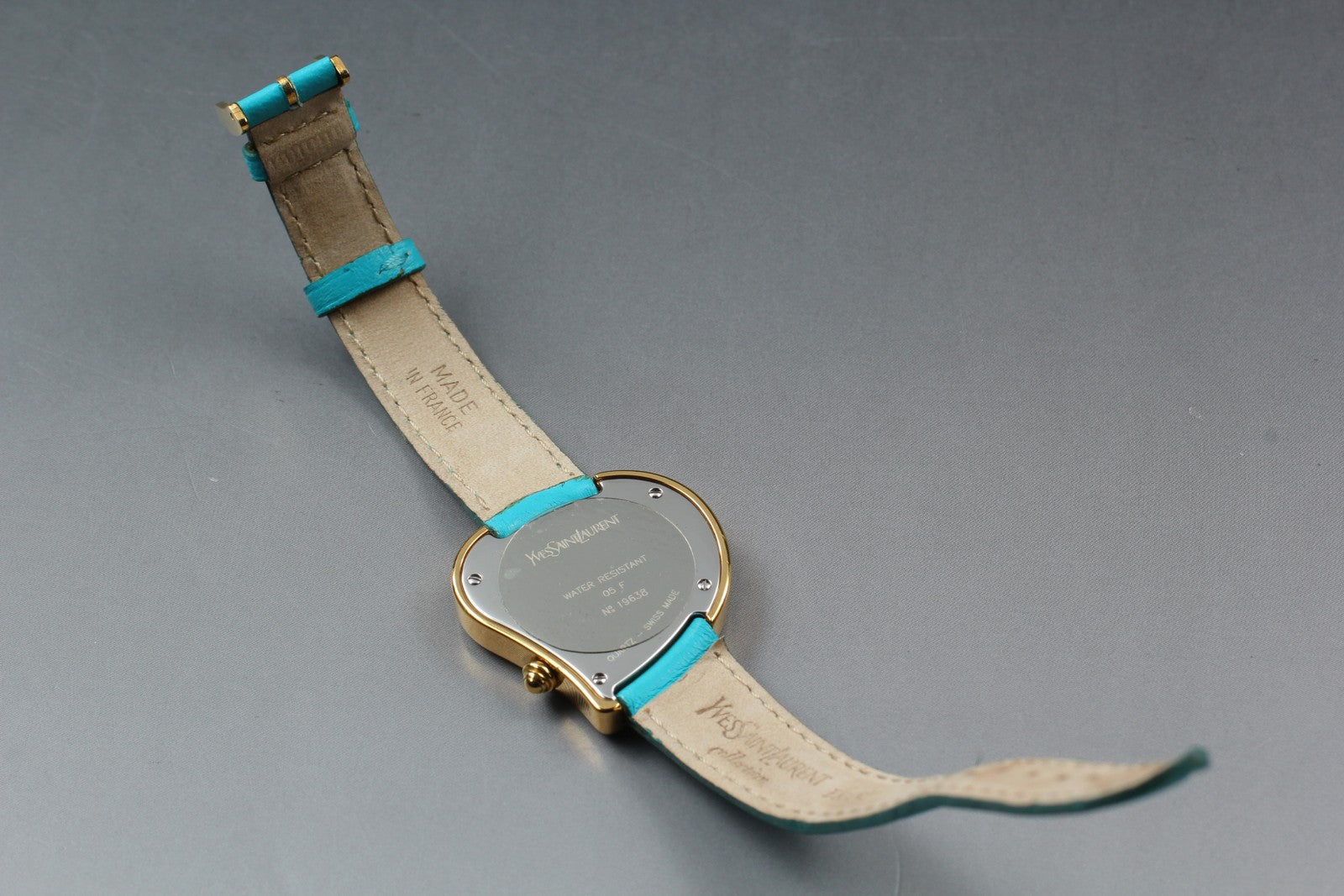 [Exc+5 Box] Yves Saint Laurent Heart Gold Turquoise 30mm Women's Watch Quartz