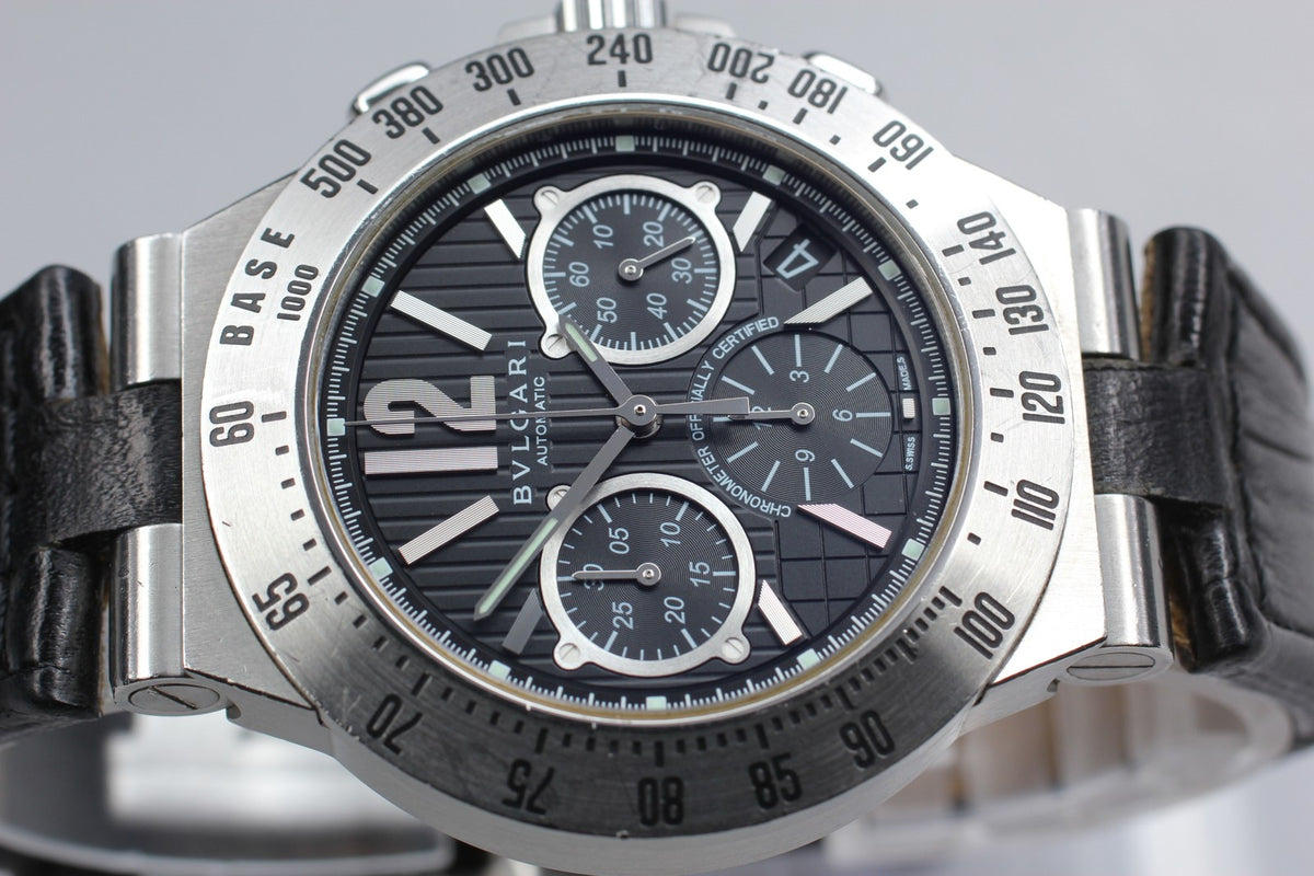 BVLGARI Diagono Tachymetric Chronograph CH40STA Automatic Men's Watch 40mm JAPAN