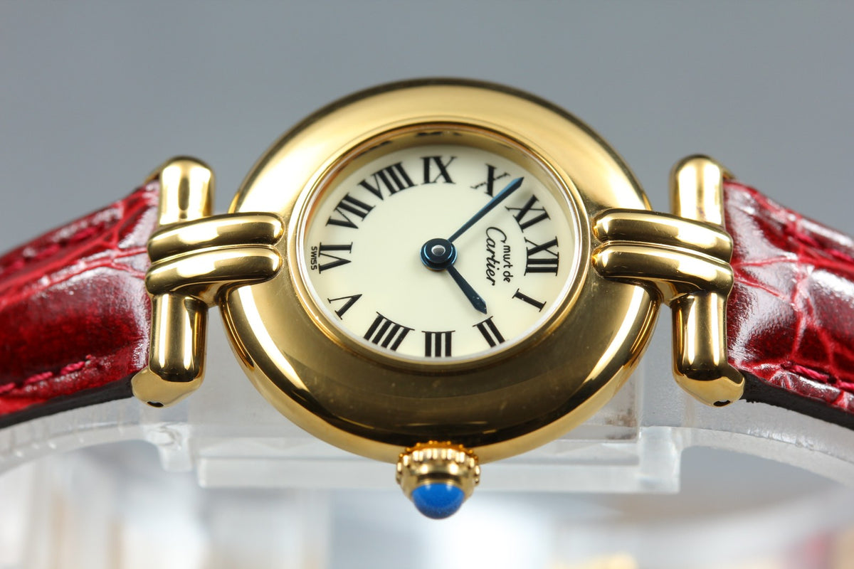 Cartier Must Colisee Vermeil 590002 Red Gold Women's Quartz Watch Vintage [Box]
