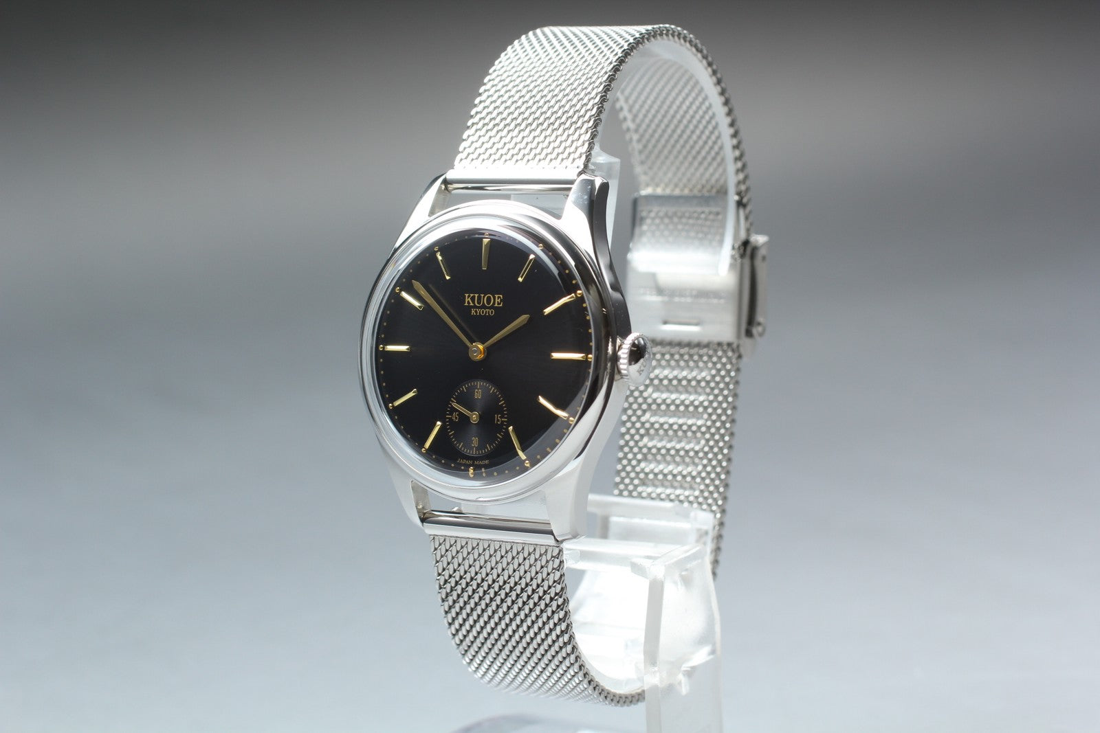 KUOE KYOTO OLD SMITH 90-001 34mm Silver Black Quartz Men's Watch JAPAN